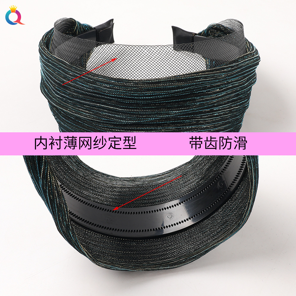 Qiyue Korean White Hair Cover solid color wide edge hair band Lace hair Tie simple breathable toothed hair band wholesale Application Scenario