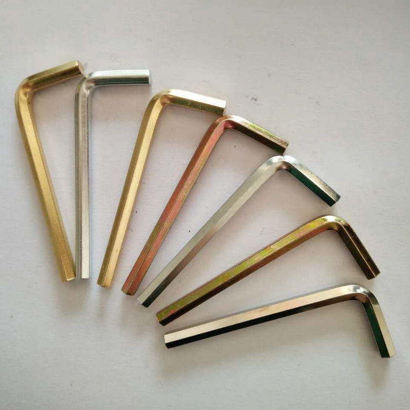 Wholesale of metric and imperial hexagon socket wrenches, flat-head wrenches, 7-shaped hexagon socket with nickel and zinc plating from the manufacturer Specification drawing