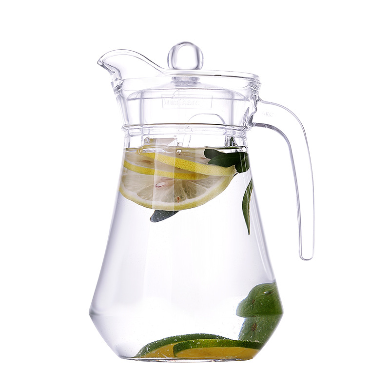 Lemeiya duckbill cold water bottle, transparent glass water bottle, thickened, tied pot, household water container for cold boiled water, with lid Item Picture