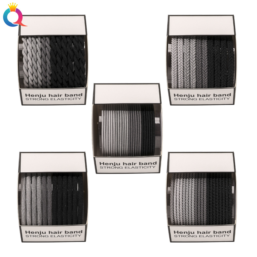 The Qiyue Cross-border grey hair tie and hair band are simple and versatile. They are suitable for washing your face and tying your hair. They are highly elastic and durable. The leather band won't damage your hair details Picture