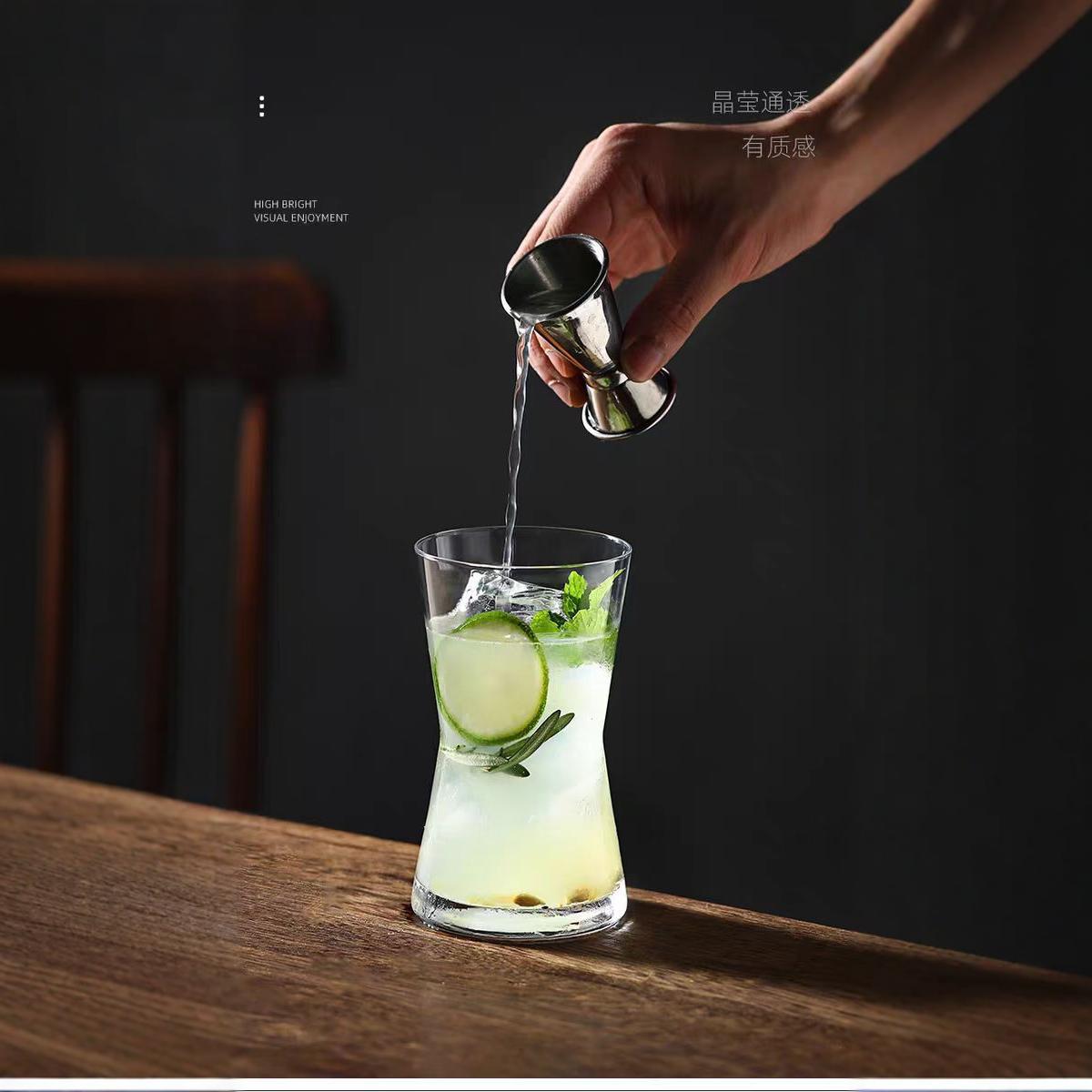 Creative waist-cinching glass drink cups, juice cups, soda water cups, lemon cups, American latte coffee cups, whisky glasses details Picture