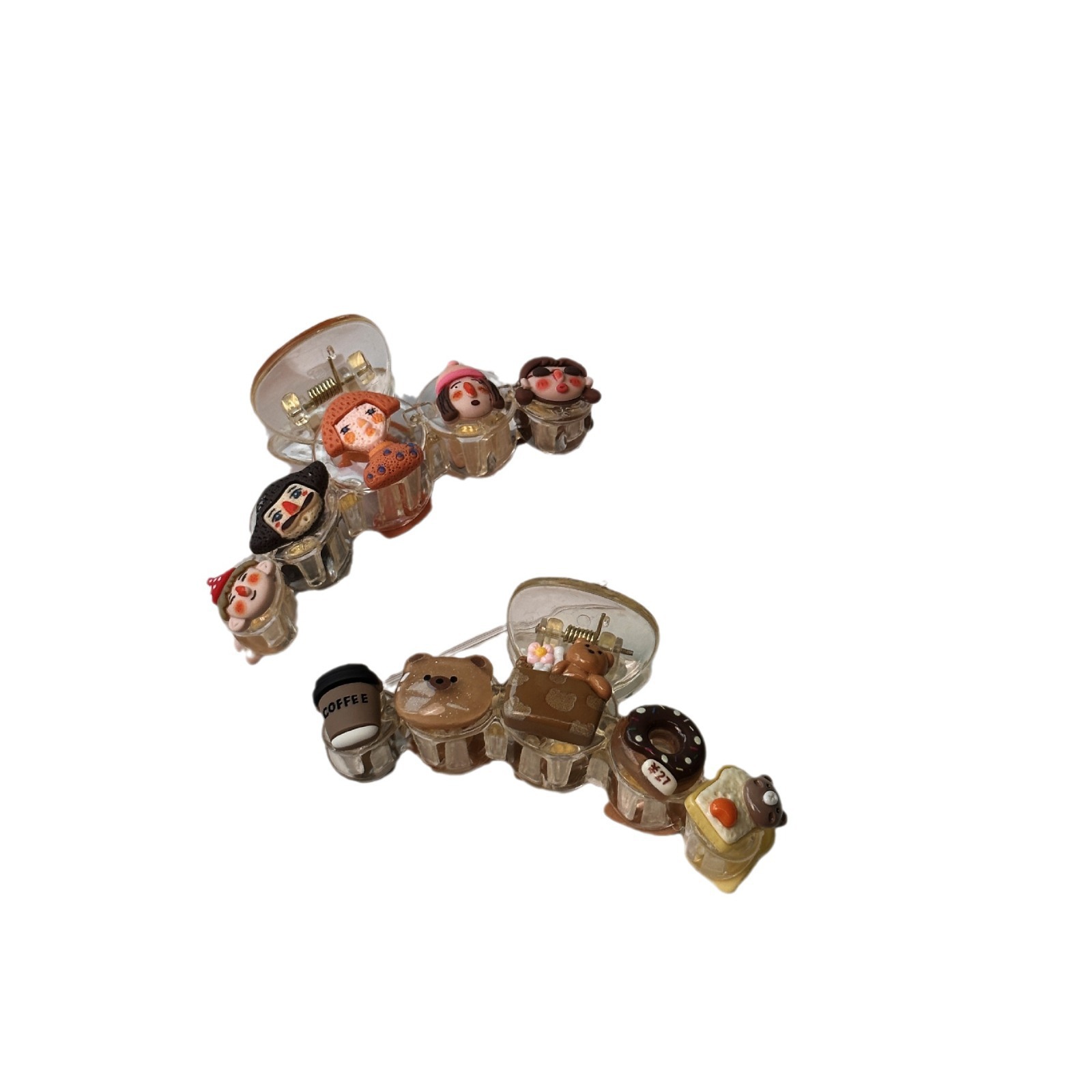 Cartoon food toy cookie hairpin, high-end hairpin at the back of the female head, cute bear claw clip, new shark clip hair accessory Item Picture