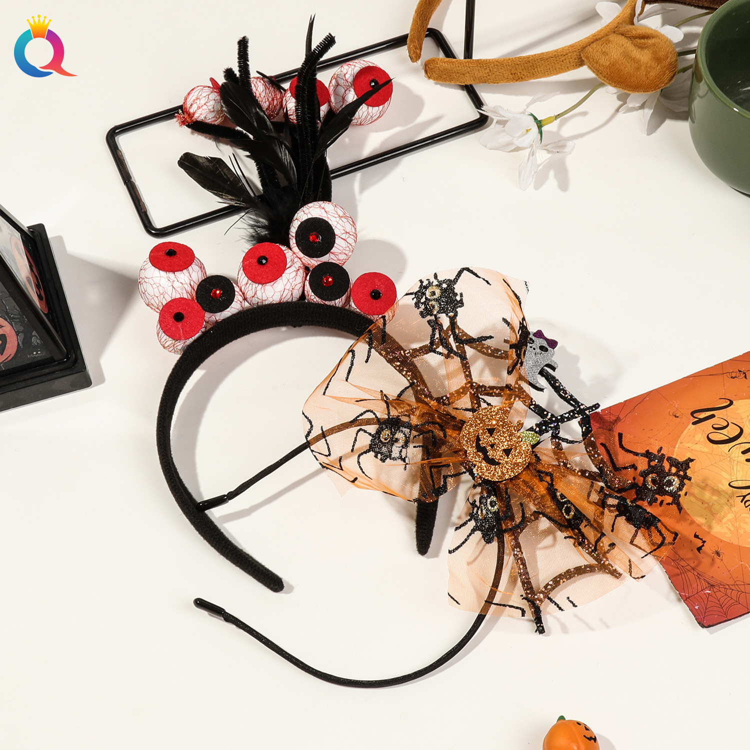 Qiyue Cross-border Europe and America 2025 Halloween Hairband Little Devil Ghost Festival Carnival Masquerade Ball Decorative Hair Accessory Application Scenario