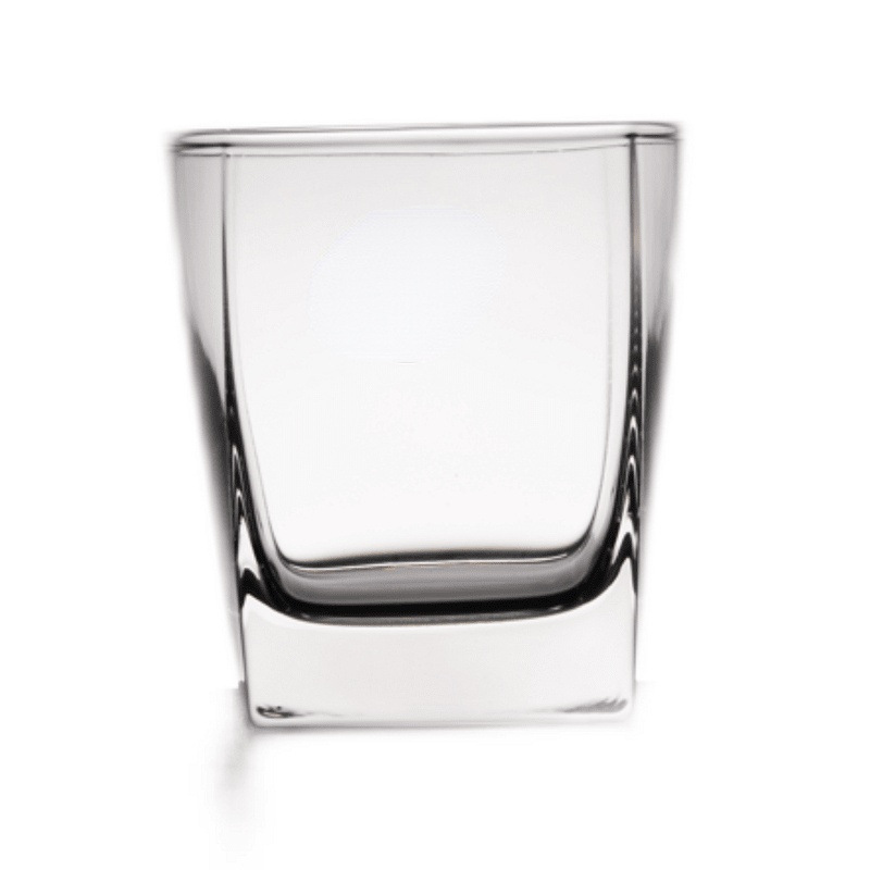 Le Meiya thick-bottomed square glass, Stoning glass, heat-resistant water glass, juice glass, foreign wine glass, beer glass, whisky glass Item Picture