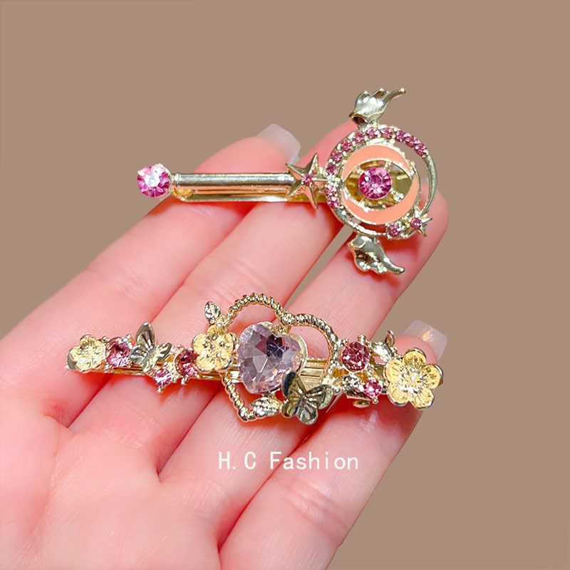 Magic wand hair clip, Japanese-style cute and girlish hair accessory, side clip, bangs clip, duckbill clip, trendy hair clip, fashionable headwear details Picture