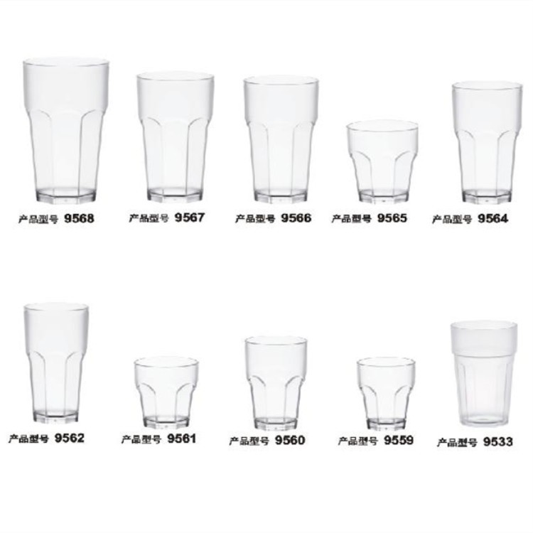 New frosted PC acrylic plastic octagonal water cup, shockproof transparent beer mug, juice drink cup Item Picture
