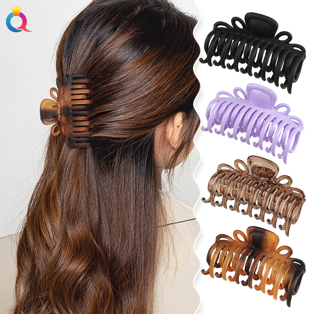 Qiyue Cross-border's new hair clips, curls, hair grabbers, versatile shark clips, simple large hair grabbers, women's headwear, and hair accessories wholesale details Picture