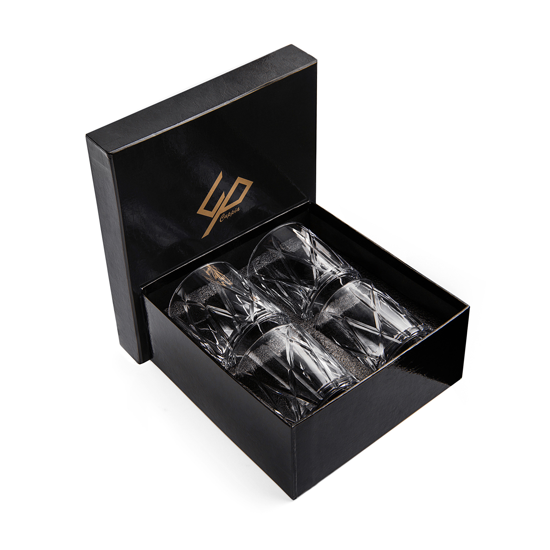 Export whisky gift box packaging, cross-border wooden box, whisky glass, small wine glass gift box, sunflower individual packaging Item Picture