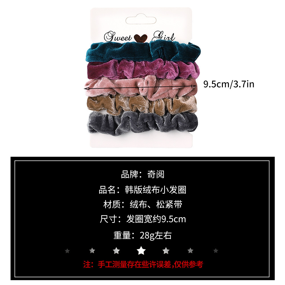 Qiyue Cross-border Style Simple Fabric Large Intestine Hair Band candy-colored hair rope Large Intestine Hair Band Set Headwear C145 Headwear batch Application Scenario