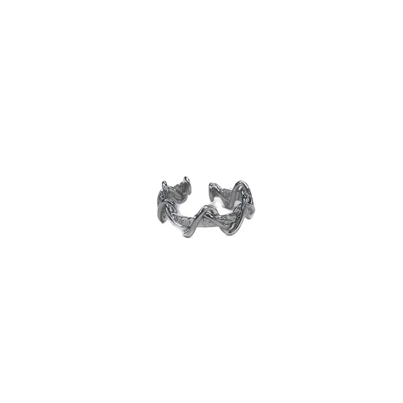 A niche design sense wavy plain ring open ring, a women's line winding open ring, a simple and elegant personalized ring Item Picture