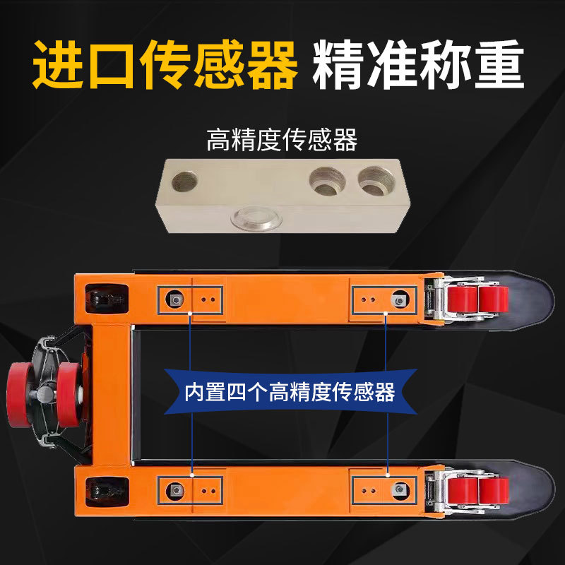 Forklift electronic scale with scale, trolley, ground bull, hydraulic hand-driven forklift scale, 2-ton and 3-ton weighing forklift in stock details Picture