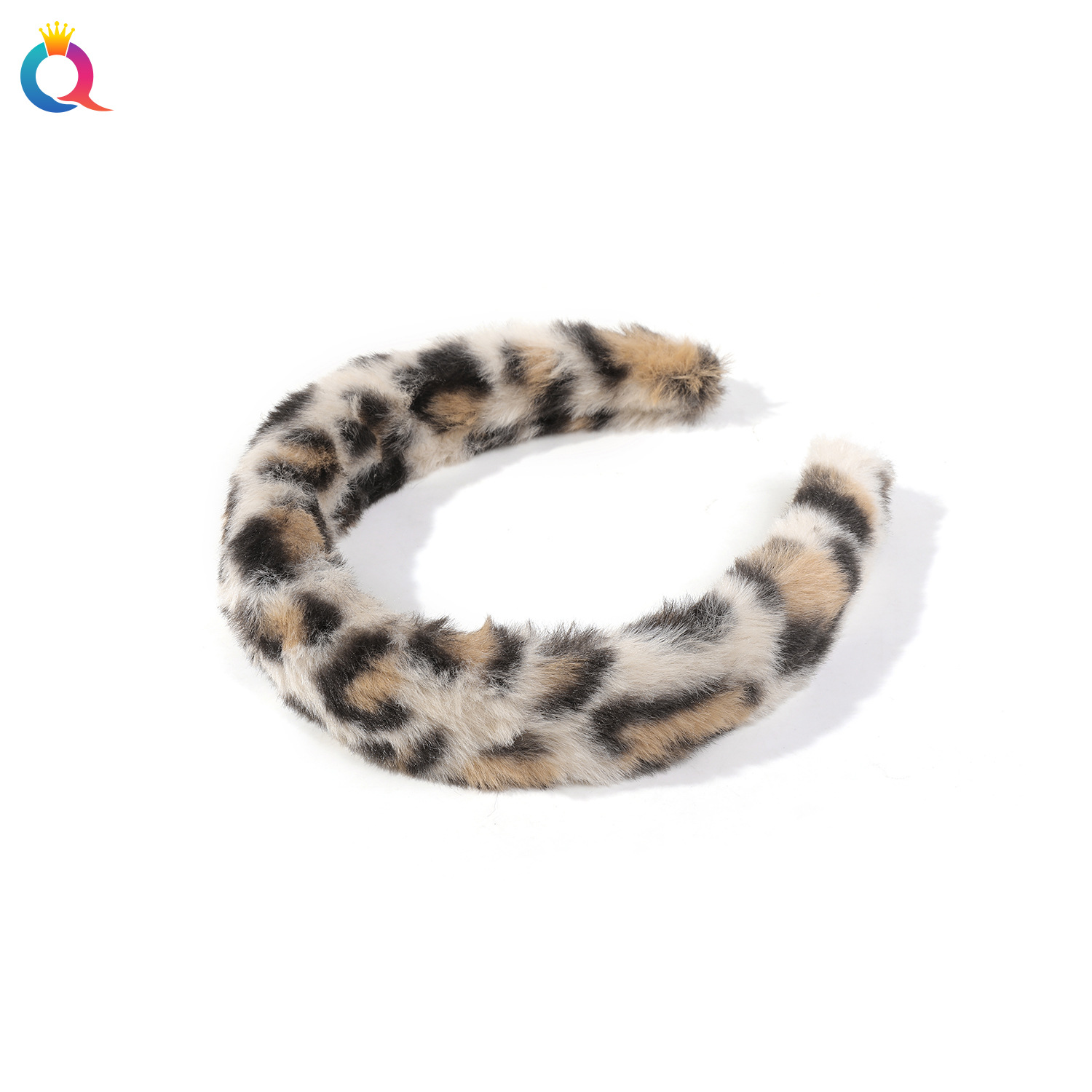 Qiyue Cross-border Plush toothed hair Band, retro leopard print hair lifting and face washing headband, women's high skull top hair hole hair accessory wholesale Item Picture