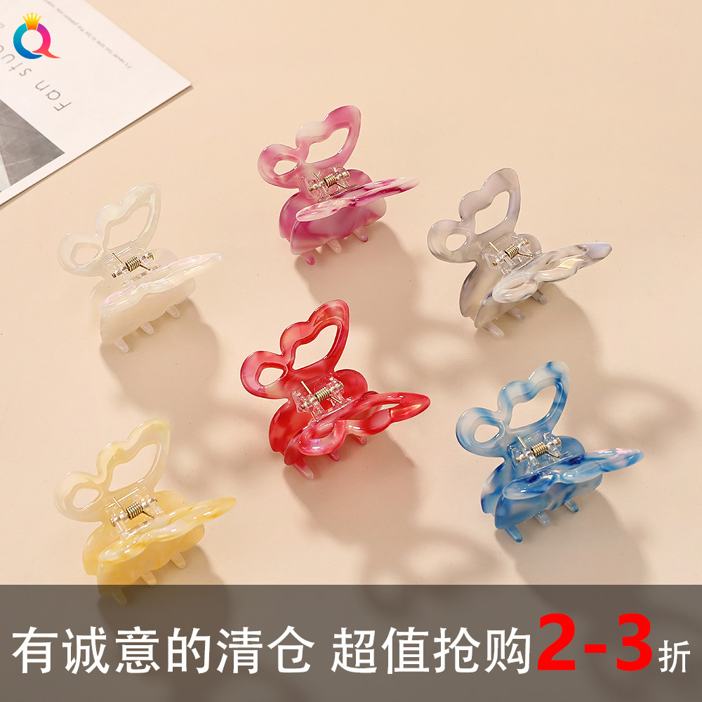 Qiyue Cross-border Acetic Acid Small Clip, fashionable leopard Print hair clip, semi-grab hair clip, high-end summer hair accessory wholesale full figure