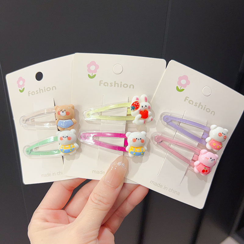 Baby girl hair clip, candy color, cute cartoon animal fruit bangs, bb clip, children's cute hair accessory clip for kids details Picture