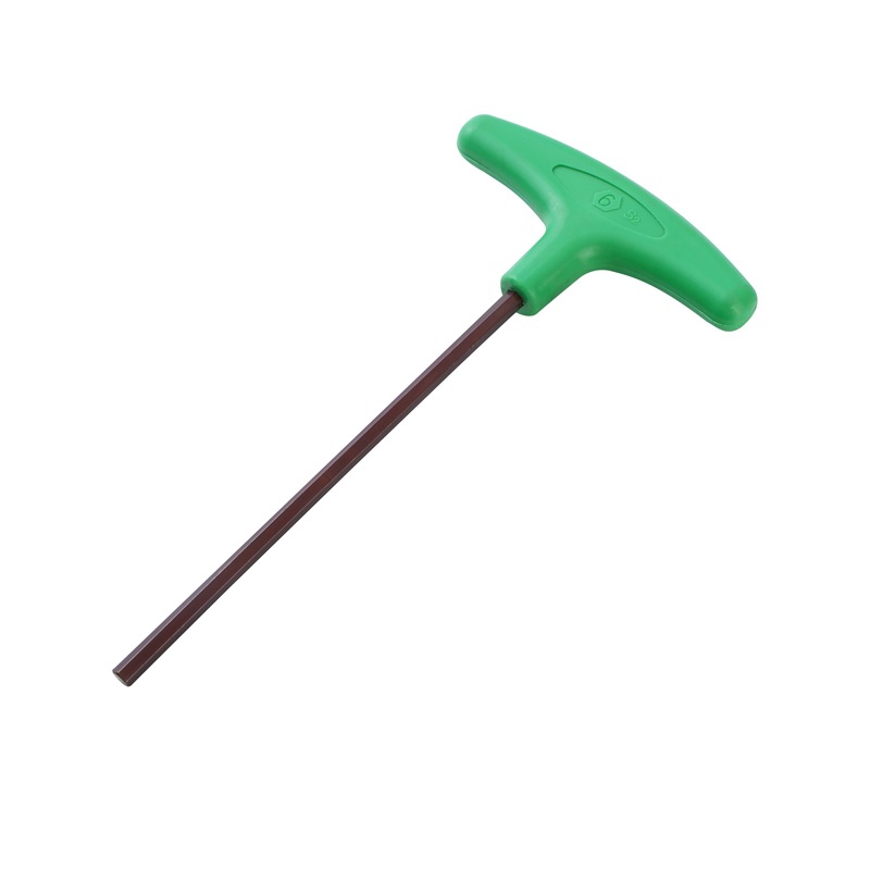 T-type S2 hex socket wrench, alloy steel S2 bronze with a reddish tint, plastic handle, walking stick, T-type wrench Item Picture