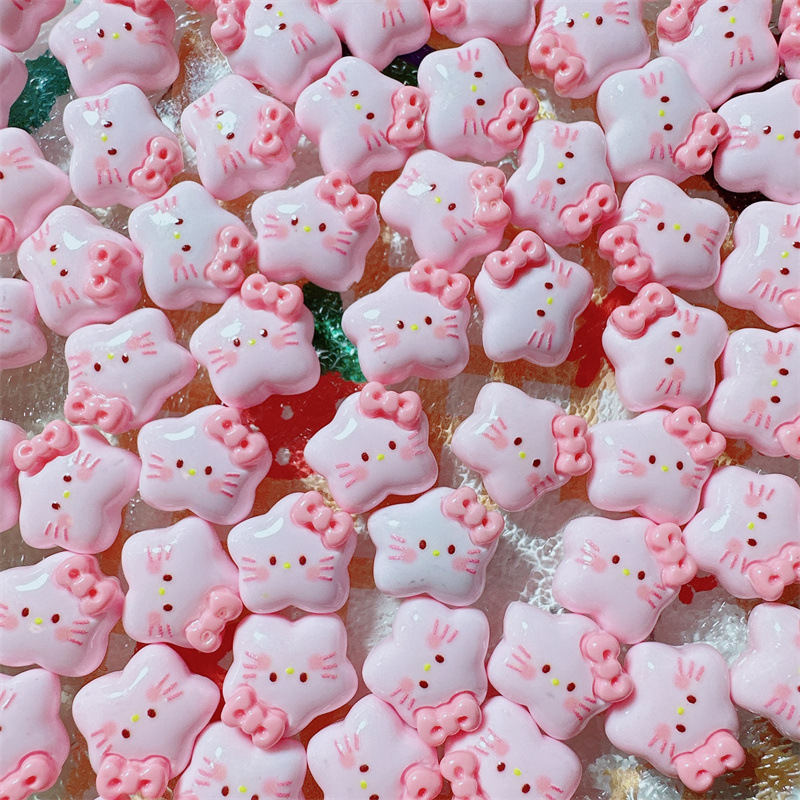 Cartoon cute cat resin accessories, diy phone cases, crocs, hairpins, cream glue resin small accessories details Picture