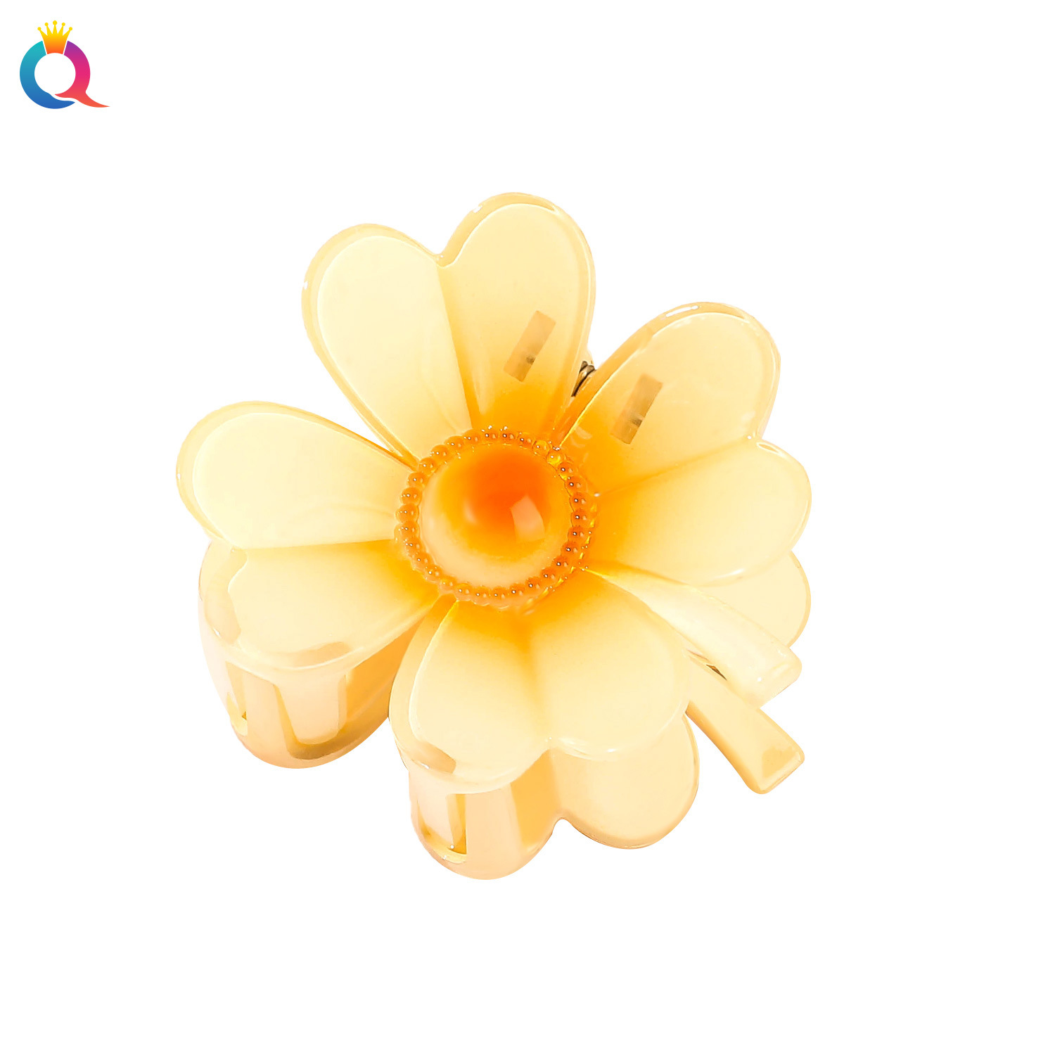 Qiyue Cross-border Colorful egg Flower hair clip, four-leaf clover bun, shark clip, sweet hair accessory, Korean version headwear wholesale Item Picture