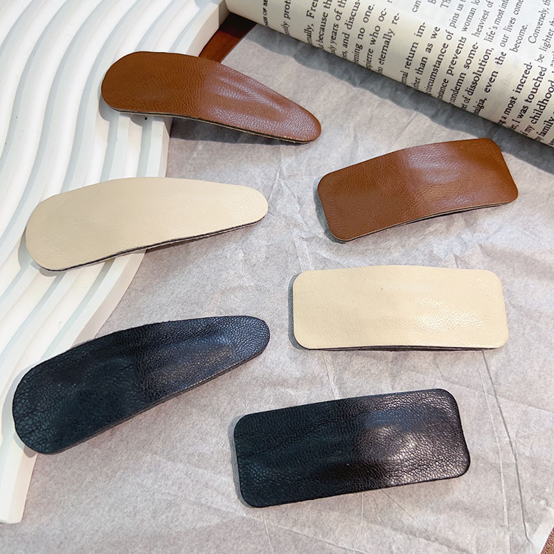 pu leather Korean side hair clips, popular 2023 new style bangs clips, small hair clips, bb clips, hair clips, ins style Specification drawing
