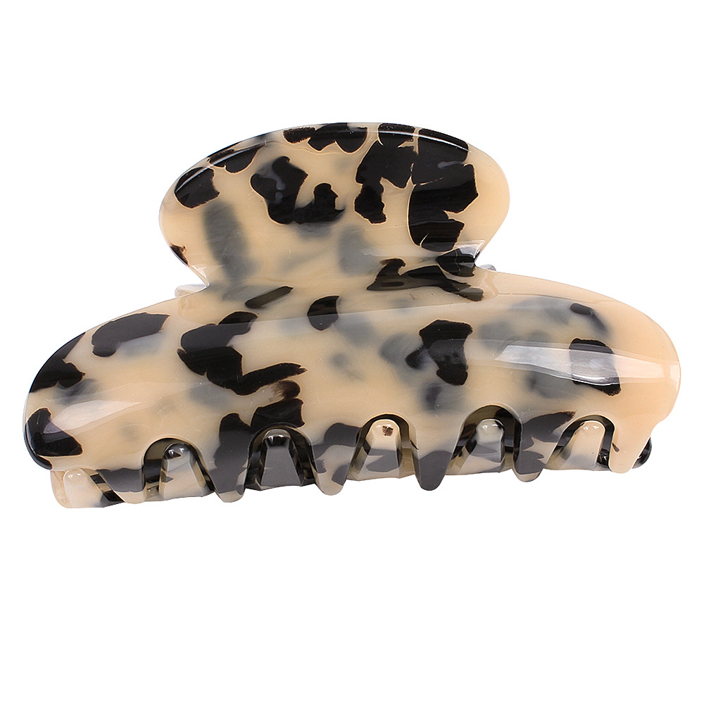 Qiyue Korean version acetic acid acrylic hair clip, marble-patterned back head updo hairpin, shark clip hair accessory B25 Item Picture