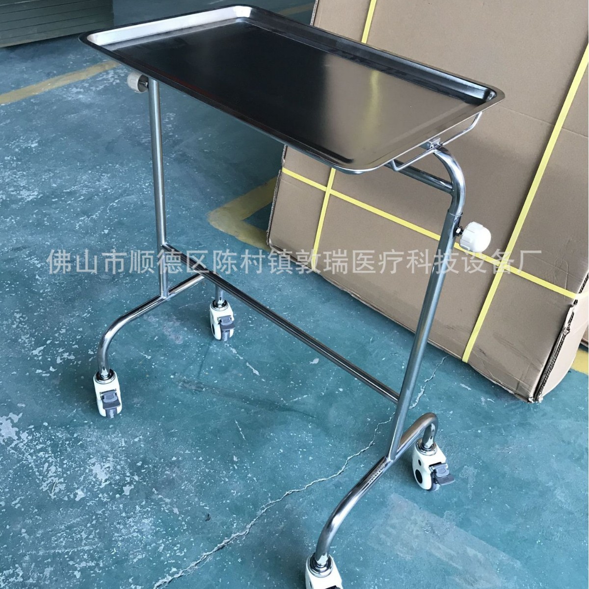 Factory direct sales: Thickened stainless steel tray rack, extended instrument cart, double-pole lifting tray rack for multi-use in nursing clinics Specification drawing