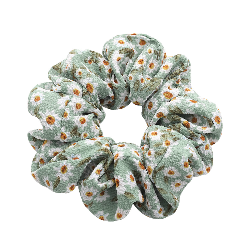 Qiyue European and American floral-printed chiffon Large Intestine Hair Tie, fresh and simple fabric Hair Tie, Large Intestine Hair Tie C183A Item Picture