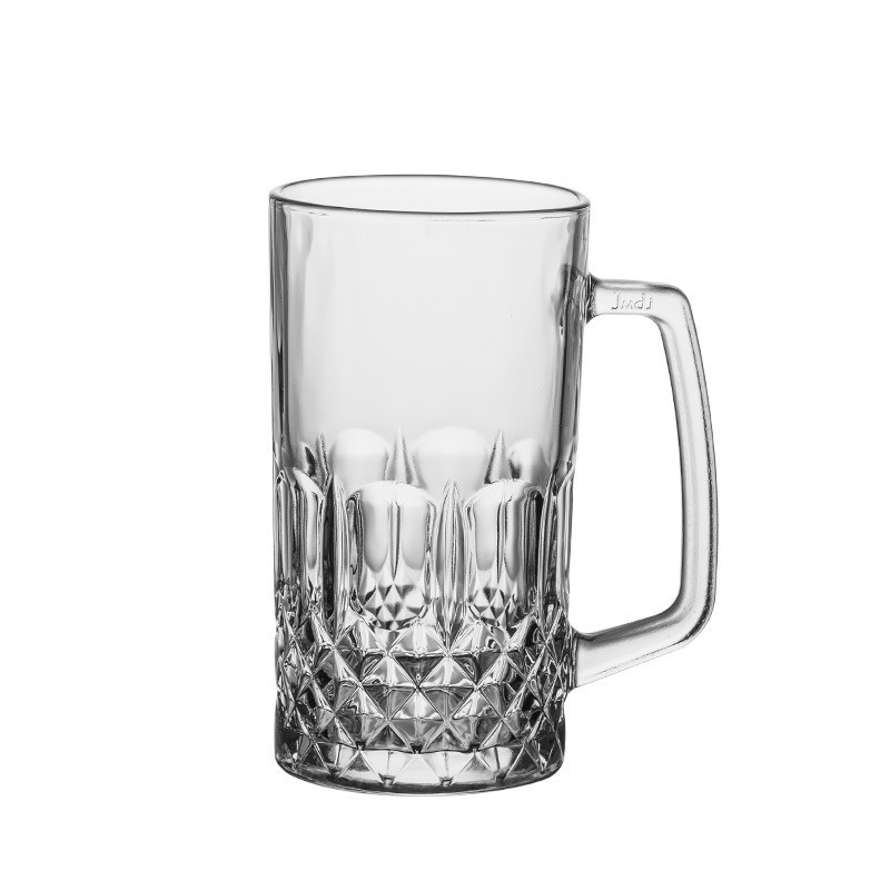Glass beer mugs, draft beer cups, household heat-resistant large-capacity draft beer cups with handles, bar craft beer mugs Item Picture