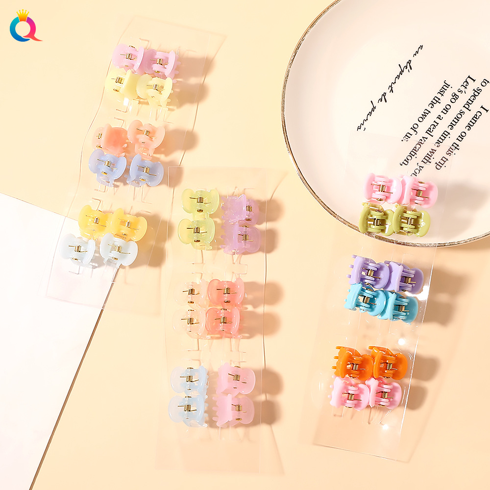Qiyue Cross-border Mini Plastic Clip 12 pieces for small hair clips, bangs clips, hair clippers and hair accessories Application Scenario