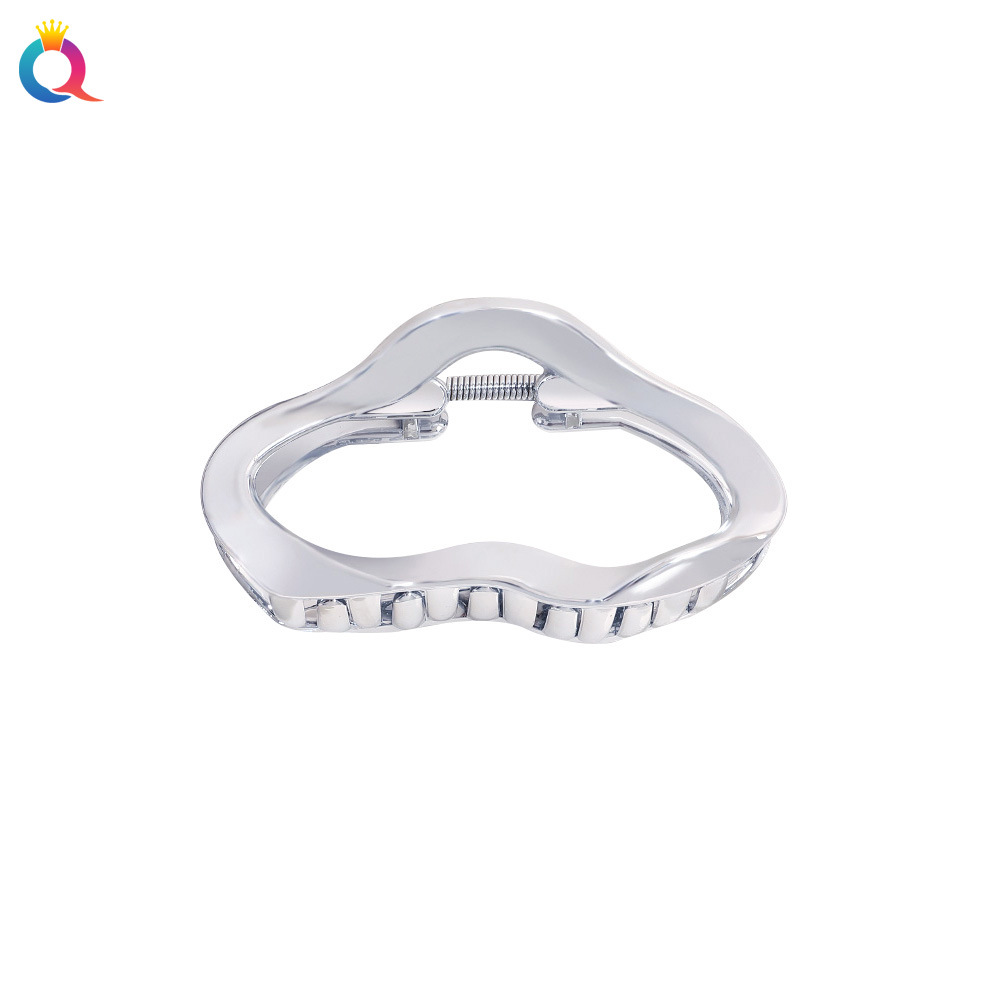 Qiyue imitation metal electroplated hair clips, back head updo hair gripper, simple shark clip hair gripper, hair clip hair accessories wholesale Item Picture
