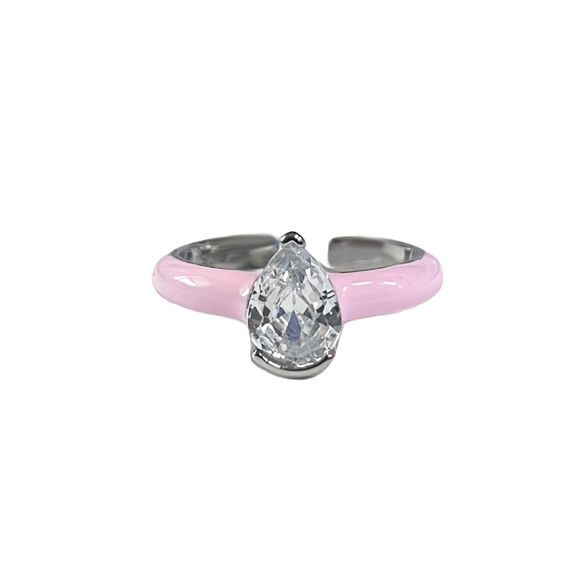 Simple butterfly-shaped heart-shaped enamel open ring for women, with a cold and unique style, exudes a sense of high-end luxury and fashion. A trend of layered ring wearing Item Picture