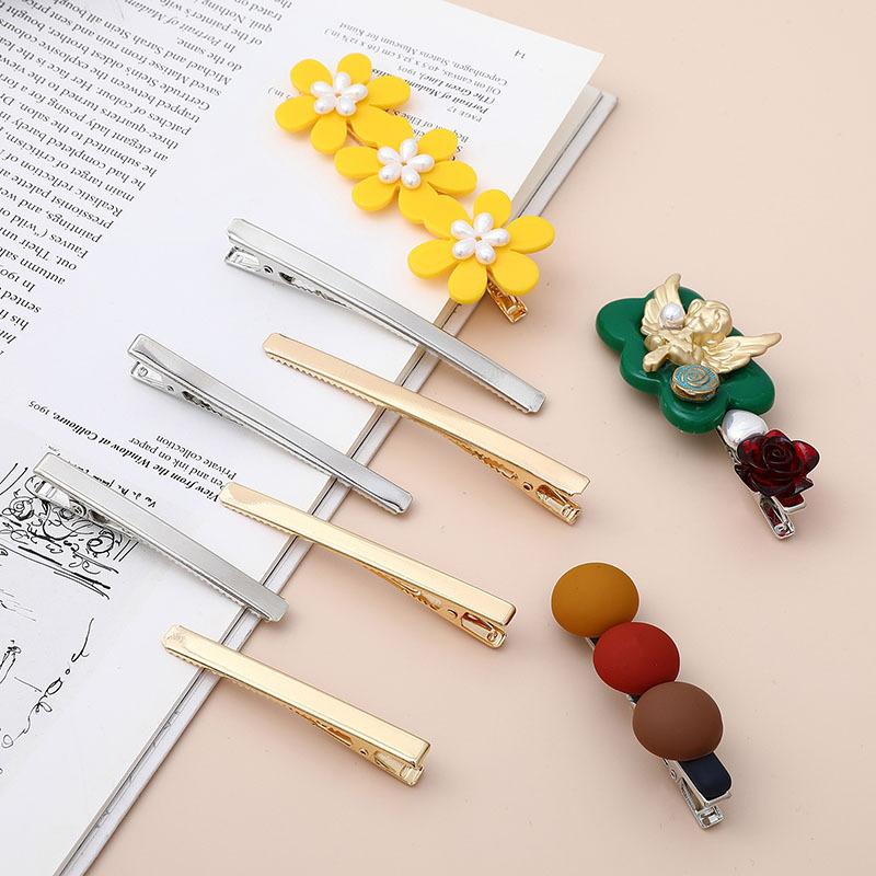 diy duckbill clips, gold and silver duckbill clips, side clips, handcrafted hair clips, materials and accessories wholesale full figure