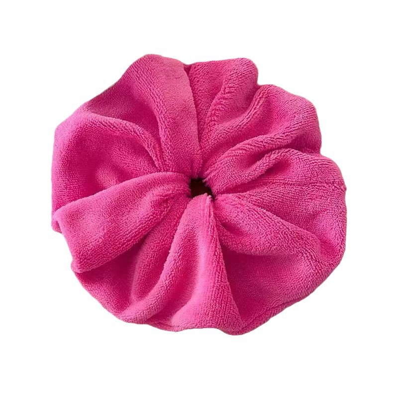 Super large dry hair towel ring, new autumn and winter water-absorbing plush large intestine ring, rabbit fur imitation without damaging hair, fluffy hair ring headband Item Picture