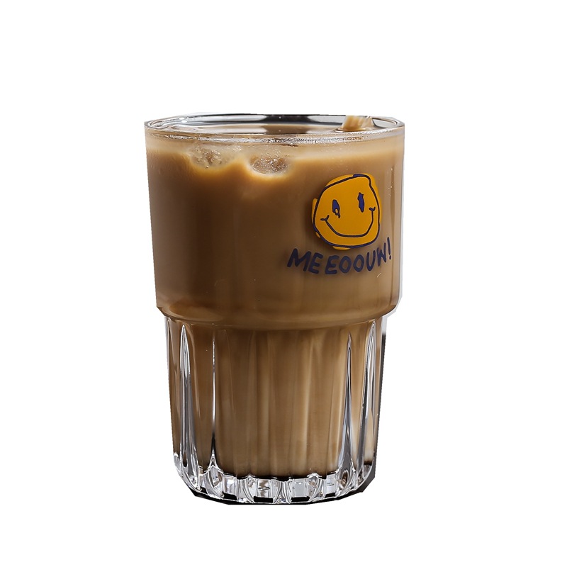 Korean InS-style iced coffee cup, milk tea cup, glass cup, stackable water cup, cola juice cup, refreshing Item Picture