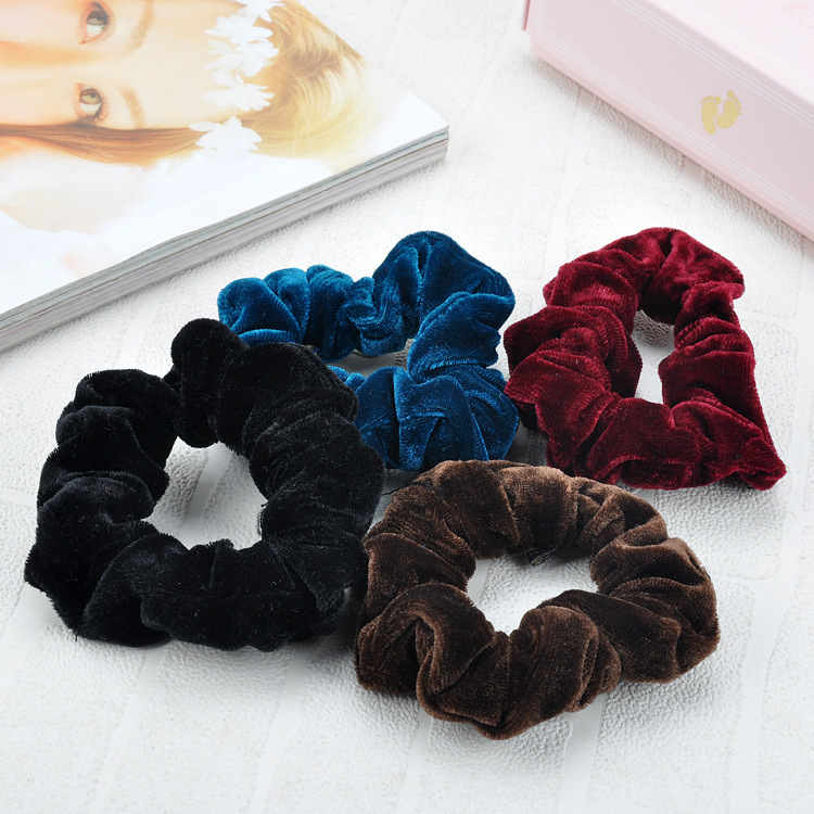 2-yuan store wholesale Korean autumn and winter velvet hair bands, Korean version simple plush hair ties, headwear and hair accessories wholesale details Picture