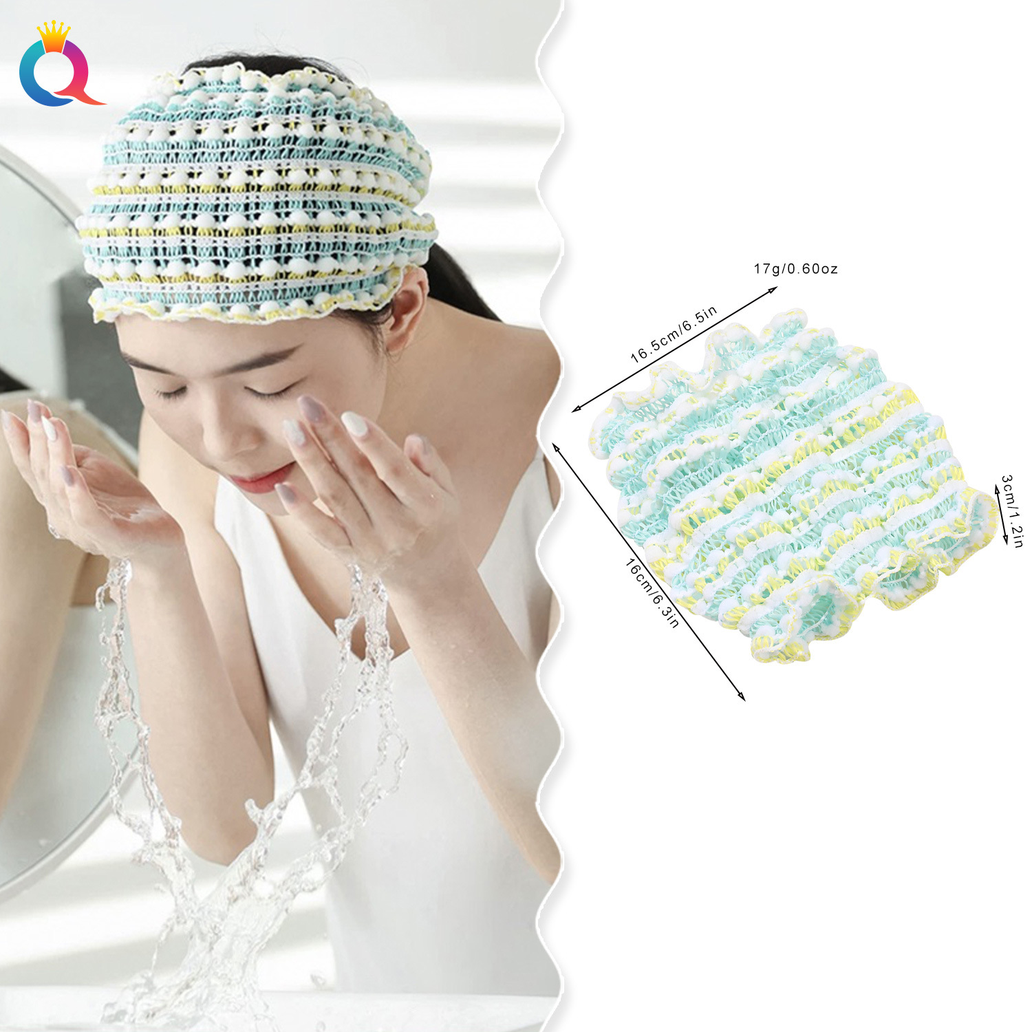 Qiyue Cross-border elastic Hair Band, seamless face wash headband, simple hair cover, home toiletries, postpartum hair band wholesale details Picture