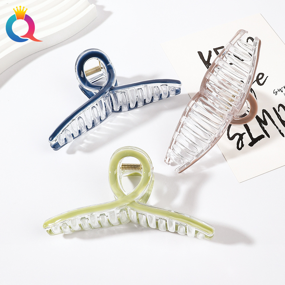 Qiyue Amazon Cross-border Oil Drip Cross Hair clips, personalized back head updo hair grabber, Shark Clip women's hair accessories wholesale Specification drawing