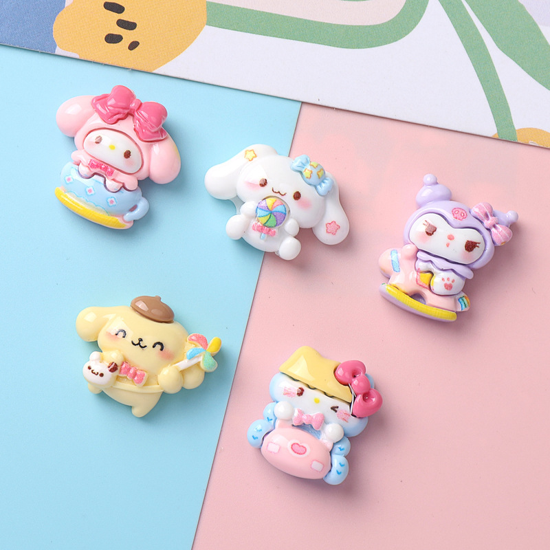 Wholesale of new glossy resin cartoon trinkets, diy hair clips, headwear, phone cases and other accessory materials details Picture