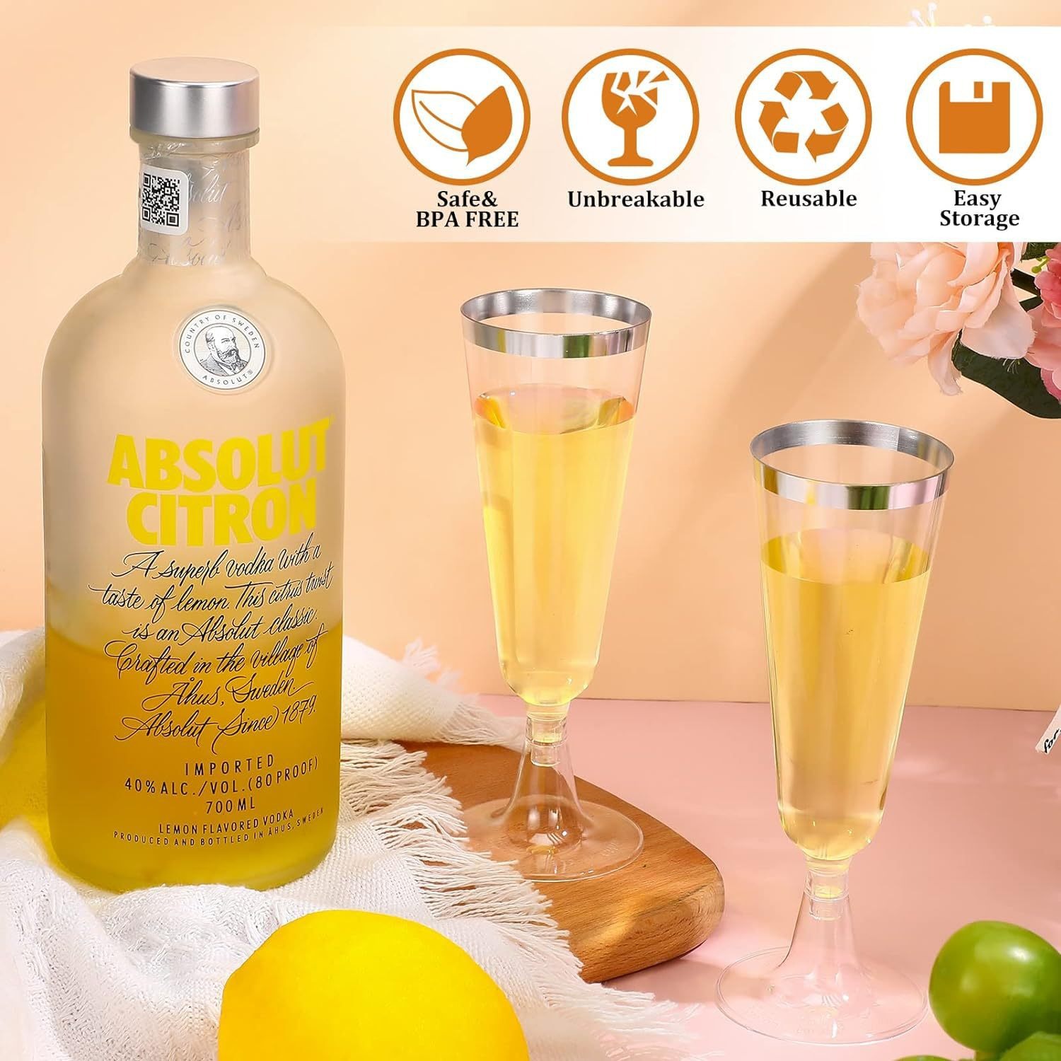 Wholesale 150ML disposable plastic champagne glasses, transparent cocktail glasses, portable picnic and party tall wine glasses Specification drawing