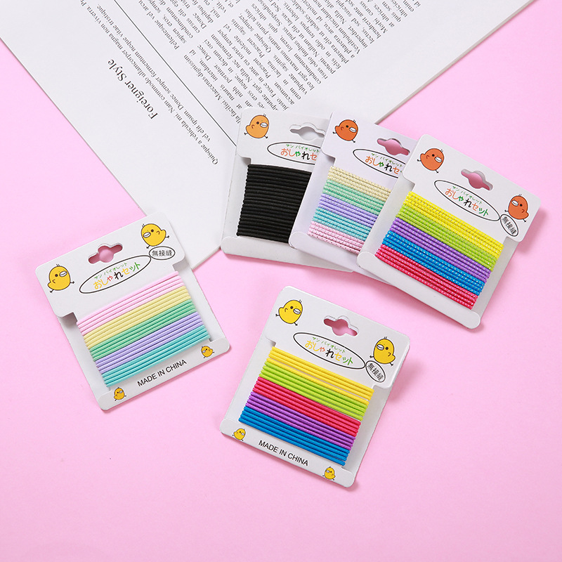New Korean-style children's hair tie color matching, high-elasticity small hair band 20-piece clip set A97B full figure