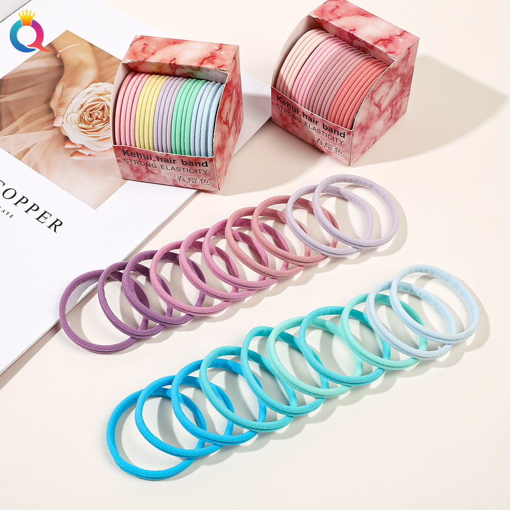 Qiyue high-elasticity towel band for tying hair, ponytail, rubber band without damaging hair, seamless women's hair band and hair accessory wholesale Specification drawing