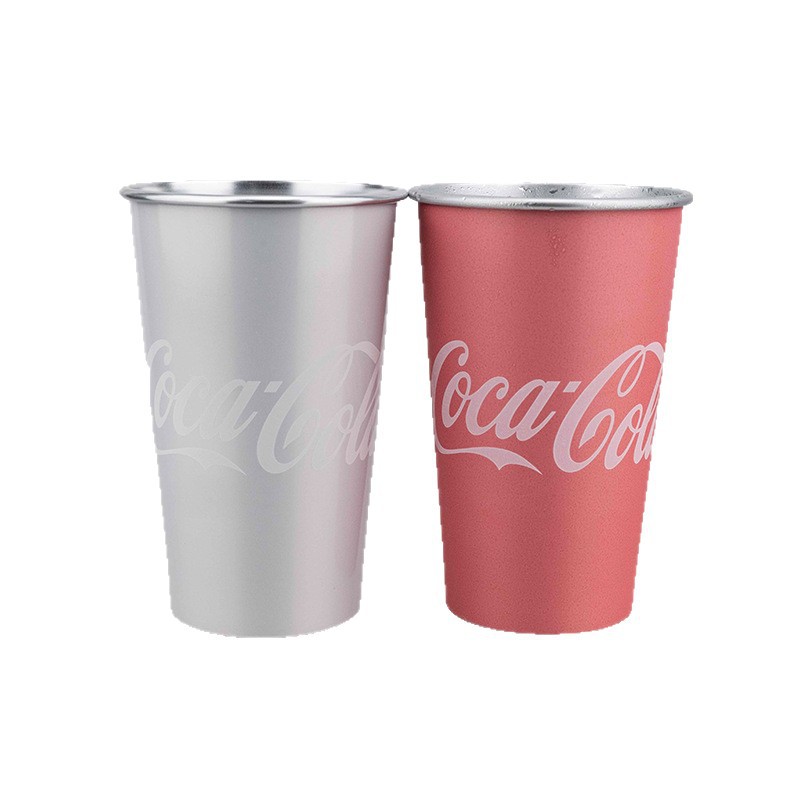 The new popular Coca-Cola color-changing aluminum cup for outdoor camping parties, a creative aluminum beer mug Item Picture