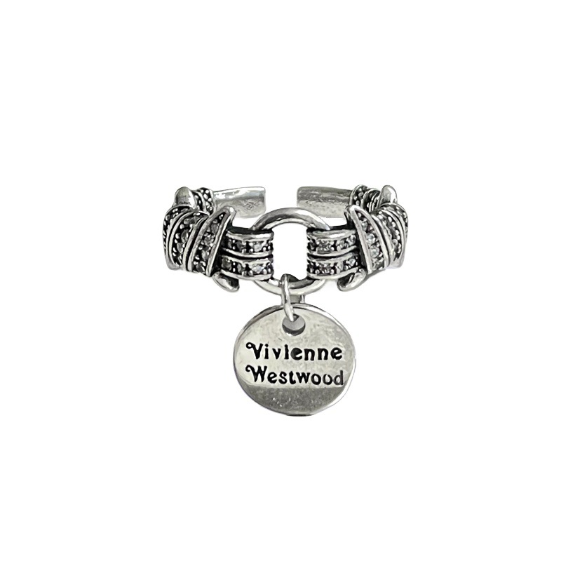 Retro aged and fashionable texture cross-flower plain ring open ring for women Saturn pendant, unique, simple and versatile ring Item Picture
