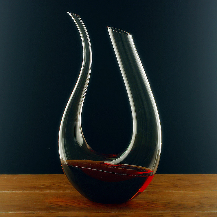 Factory wholesale handcrafted crystal U-shaped decanter set, gift box, harp decanter and wine dispenser details Picture