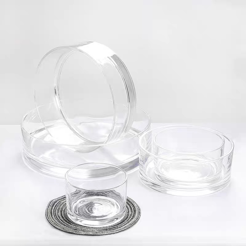Thickened transparent round straight tube glass vases, hydroponic vessels, lotus vases, succulent short flowerpots wholesale, turtle vases, fish tanks Specification drawing