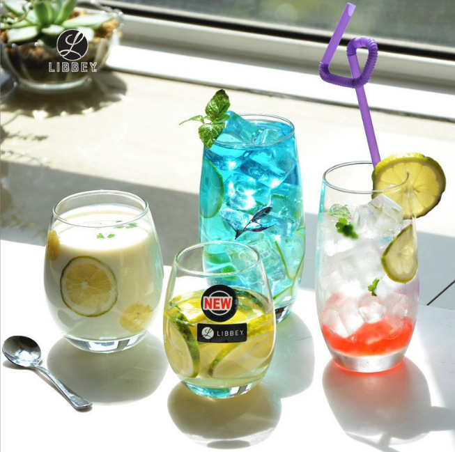 Libivian series cold drink cups, juice cups, beverage cups, beer mugs, spirits cups, glass cups wholesale with logo printing full figure