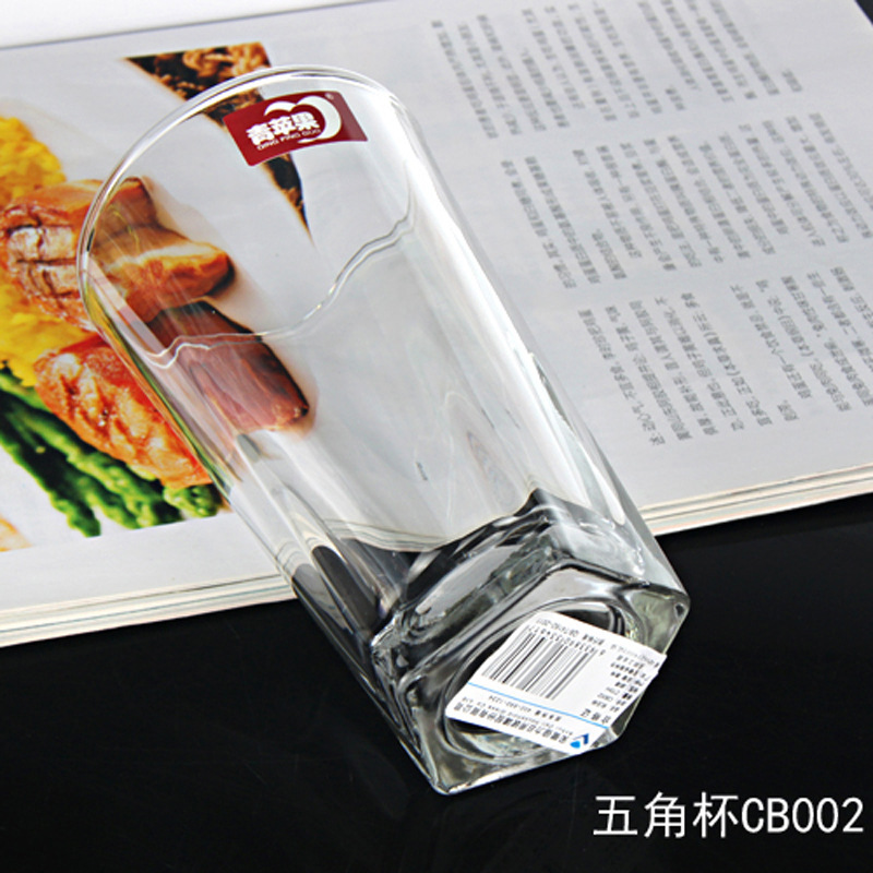 Wholesale of green apple five-angled cups, beer mugs, juice cups, beverage cups, water cups and whisky cups with logo printing details Picture