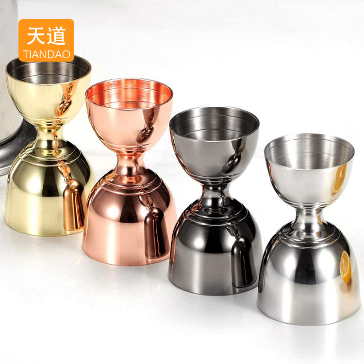 Indian-style double-headed wine measuring cup, stainless steel fine-scale measuring cup, ANSI cup, wine glass, ounce, cocktail mixing full figure