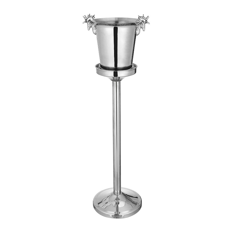 European-style stainless steel ice bucket champagne wine set, bar KTV high-legged red wine rack, creative Western cuisine high-end ice red wine bucket Item Picture