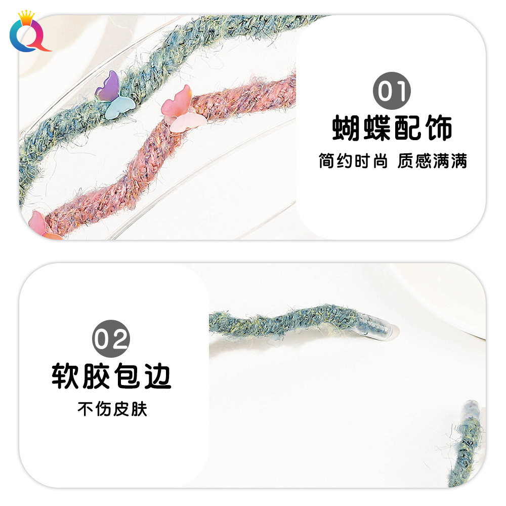 Qiyue fine woolen hair band, high head top facial cleansing headband, wavy hair pressing hole, sweet and cute hair accessories and headwear wholesale Specification drawing