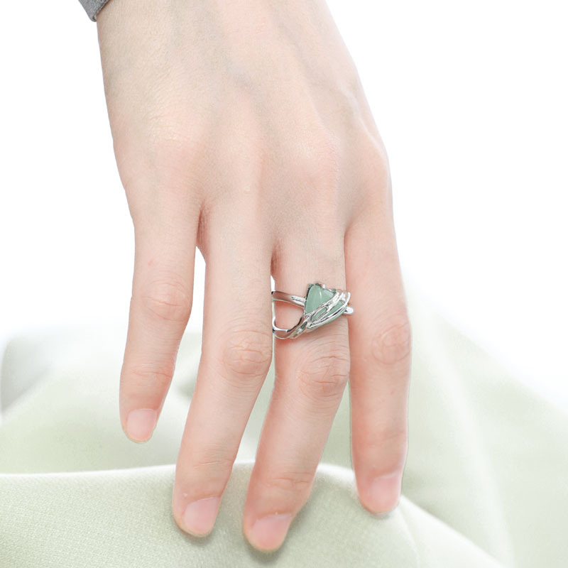 New Chinese-style national trend cold and niche design open ring, high-end and individual jade ins ring, with a touch of light luxury Application Scenario