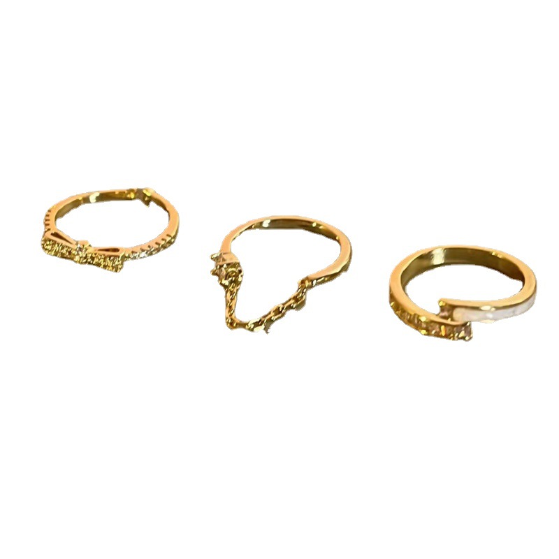 A niche design sense, versatile for daily use, bow chain open ring, a cold and elegant feminine style, a light luxury ring Item Picture